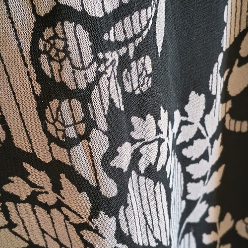 Mexx short-sleeve wrap dress black and grey floral tulle