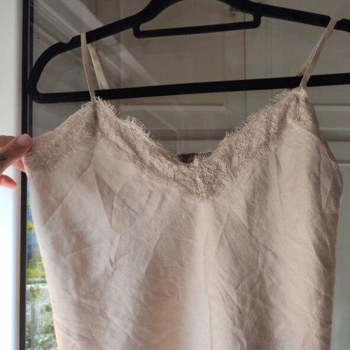 OWTWO Silk-Look Camisole Top brand new with tags, lace detail, beige