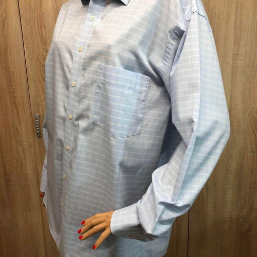 Barisal shirt new, size L/XL, white and blue cotton