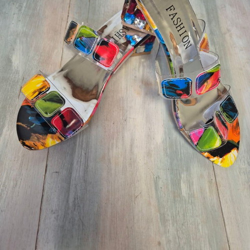 Sandals with colorful stones and transparent details size 40 new