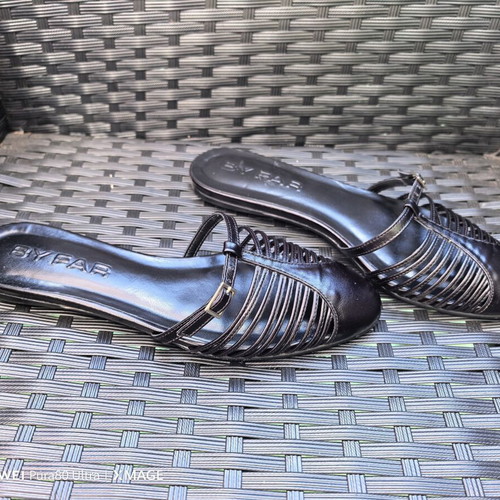 By Far black leather mules size 38
