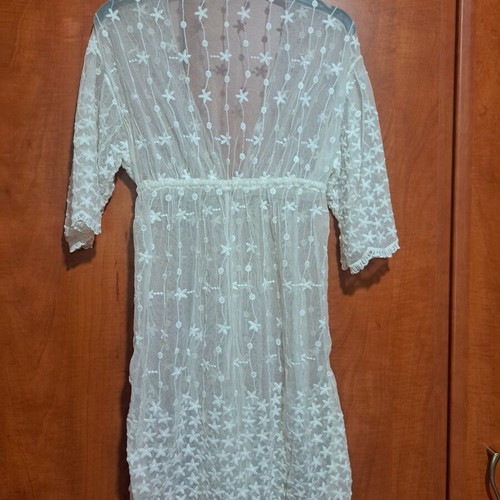 Kaftan beachwear lace, like new, size S/M, white