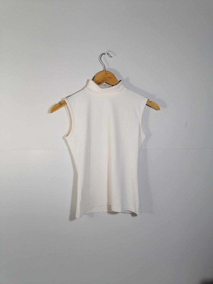 Adore sleeveless turtleneck blouse used, white, size L