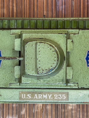 Vintage USA Tin Toy Wind up Military Tank "America's favorite U.S Army 335"