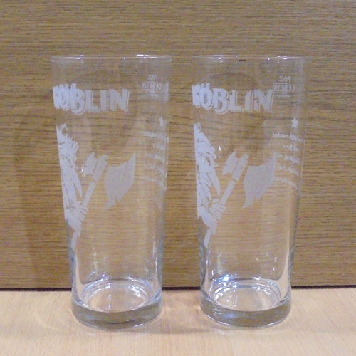 Hobgoblin beer set of two used promotional glasses 0.5l