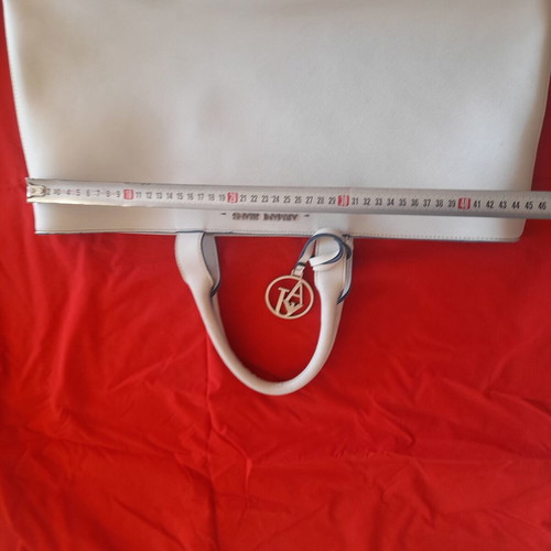Armani Jeans Tote Bag used, white, spacious A4 size