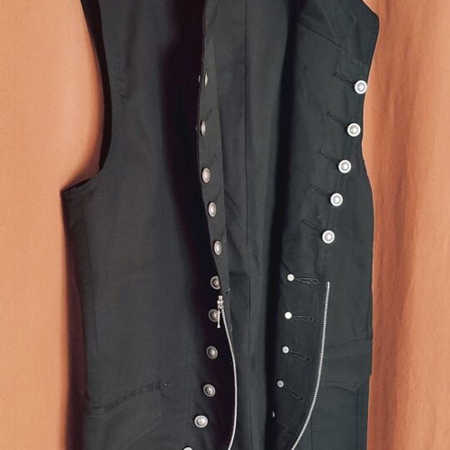 Vintage Gothic Military Black Vest Jacket like new, size S-M