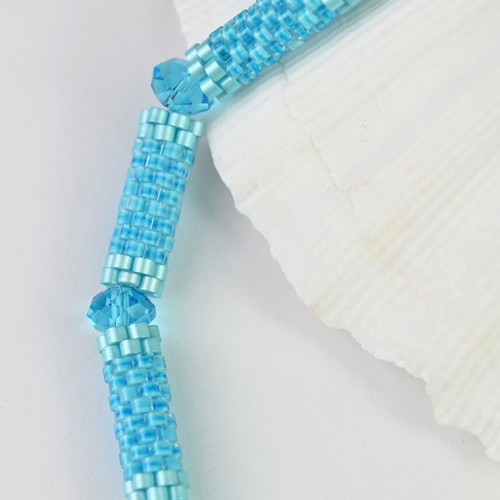 Necklace and earrings set made to order in light blue