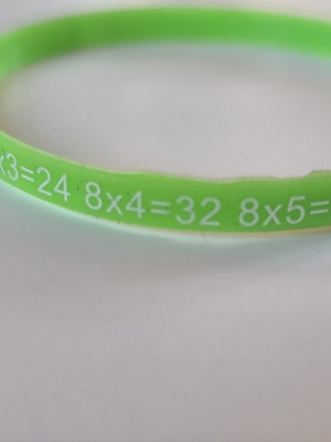 Educational silicone bracelet with multiplication table of 8