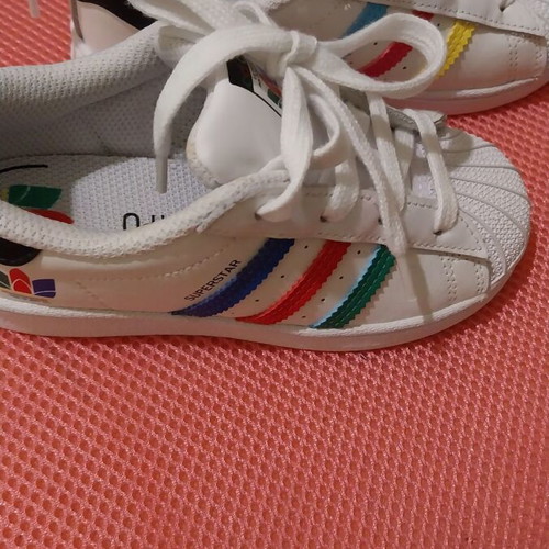 Adidas Originals Superstar Inclusivity white leather shoes new, size 27