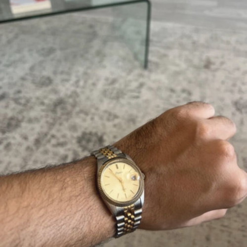 Datejust two tone Swiss made vintage quartz watch used