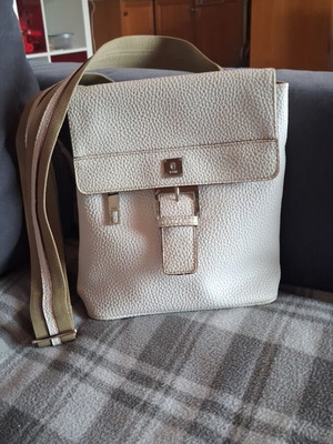 Kem shoulder bag used, white with beige strap