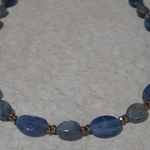 Necklace with kyanite and hematite in 925 silver new