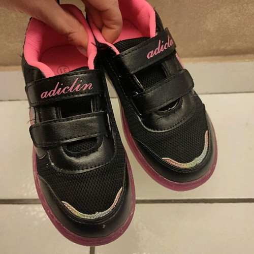 Girls' athletic shoes size 31 like new, black-pink