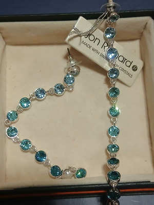 Σκουλαρίκια μακριά με γαλάζια κρύσταλλα Swarovski Jon Richard καινούργια