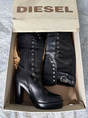 Diesel leather boots like new, size 39, black