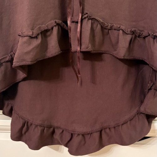 Imperial brown cami top with ruffles and lace size S like new