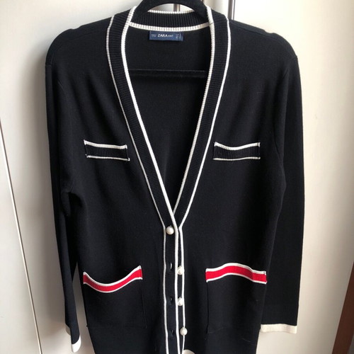 Black long knitted Zara cardigan medium like new