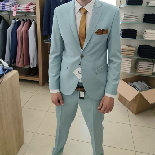 Men's Wedding Suit like new, turquoise, size L