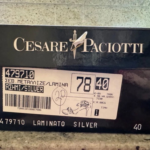 Cesare Paciotti silver sandals like new, bridal heels size 40