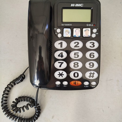 KX-T2035CID Corded Office Phone for Elderly, Black, used