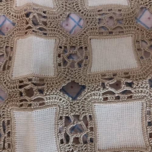 Set of two rectangular crochet lace table runners like new