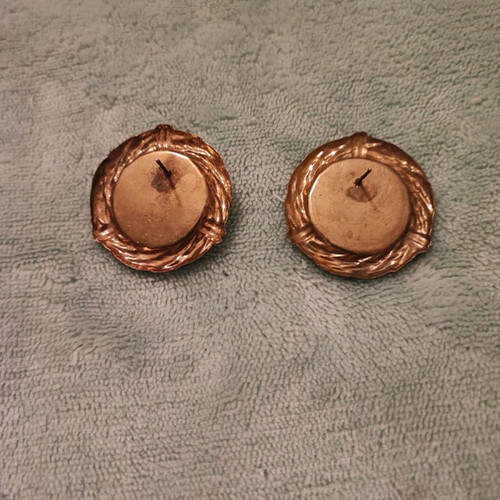 Vintage earrings new, purple with gold