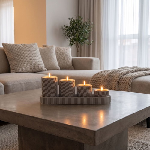 Tealight candle set with 12 soy candles Baby Powder and White Musk
