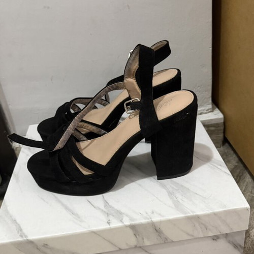 Black sandals used, 10 cm heel, size 37
