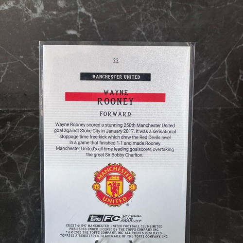 Topps Manchester United Wayne Rooney Bona Fide Ballers Speckle card like new