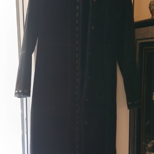 Naf Naf Vintage Long Suede Coat Authentic Cuir size M like new, black