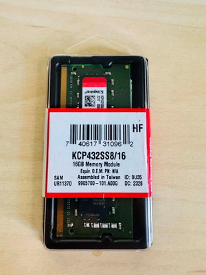 Kingston DDR4 16GB SO-DIMM 3200MHz Laptop Memory Module KCP432SS8/16