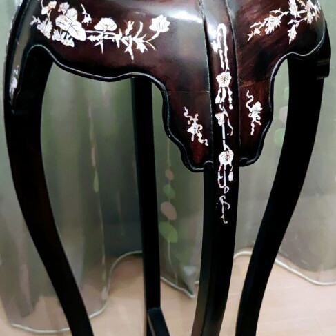 Rare Antique Rosewood Flower Stand with Pearl Inlay like new