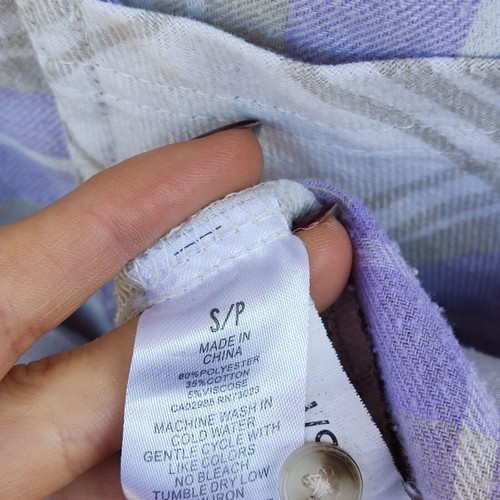 Aeropostale purple plaid oversized shirt used, size S