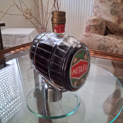 Metaxa Brandy collectible barrel bottle from 1960, new