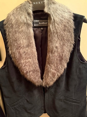WS Leather vest new, size 16, black