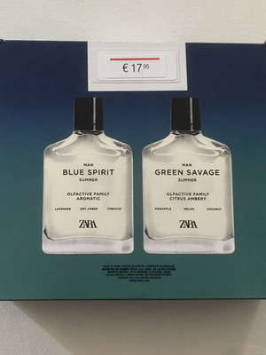 Green Savage Summer and Blue Spirit Summer Eau de Toilette set, new, 200 ml