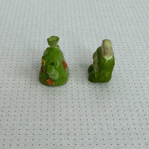 Retro monster figures set of 2 like new with flocked texture