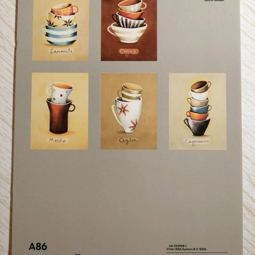 Set of 5 cards new, convertible to kitchen wall art