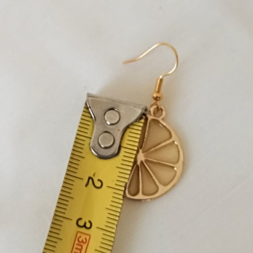 Lemon Dangle Earrings new, yellow gold