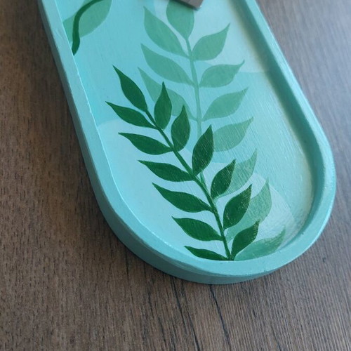 Gypsum handmade decorative tray new with acrylic paint