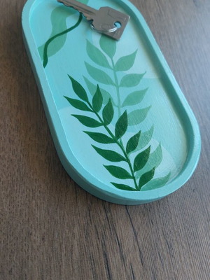 Gypsum handmade decorative tray new with acrylic paint