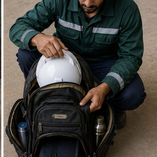 Ormi black backpack for daily use