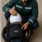 Ormi black backpack for daily use