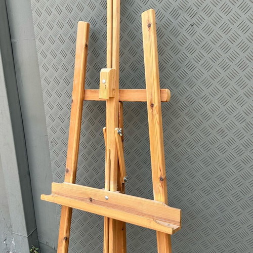 Wooden adjustable painting easel used