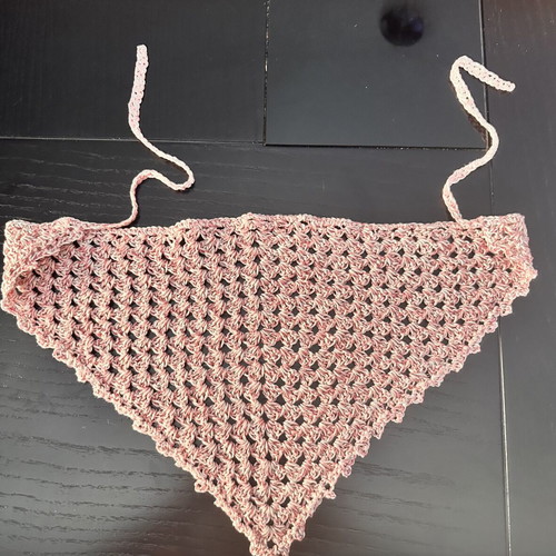 Handmade Crochet Bandana with Pink Beige Mix