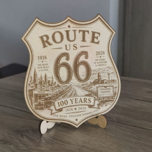 Route 66 100 Years Wooden Anniversary Decoration