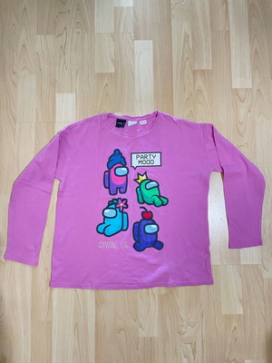 Zara Among Us pajama shirt used, pink, size 11-12