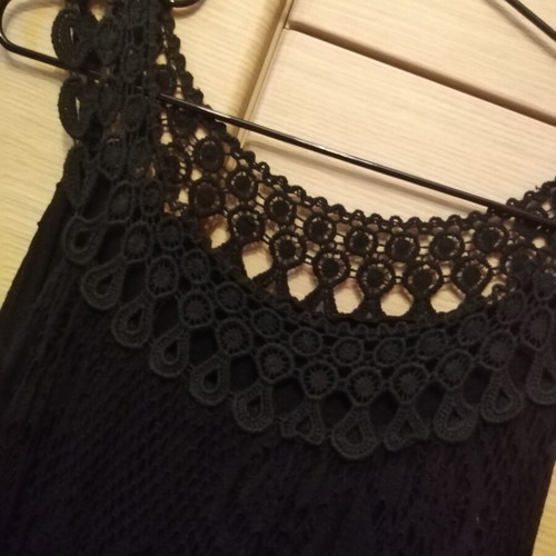 Dress lace with half lining, like new, black, one size