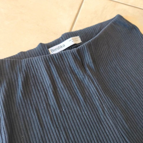 Bershka fabric pants like new, dark blue, size S